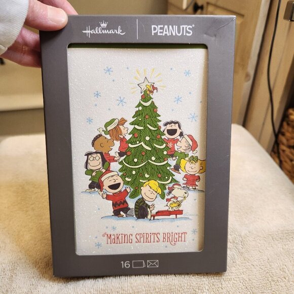 Hallmark Peanuts Charlie Brown "Making Spirits Bright" Christmas Cards set/16 - Picture 2 of 4